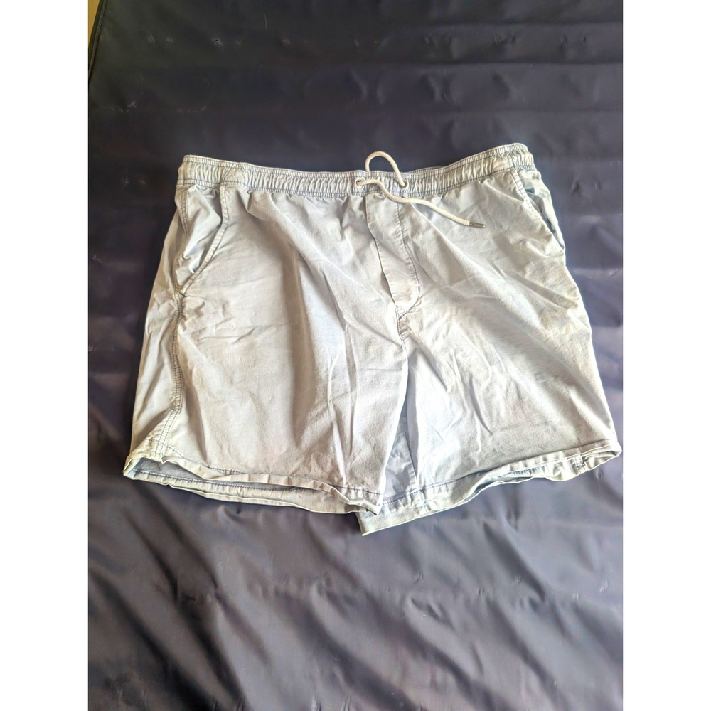 American Eagle Flex Mens L Gray Chino Shorts Drawstring Elastic Waist 6in 34w